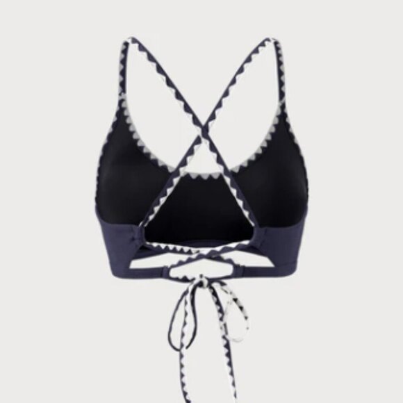 BERLOOK Navy Contrast Stitch Bikini Top ONLY 37 - Picture 9 of 11
